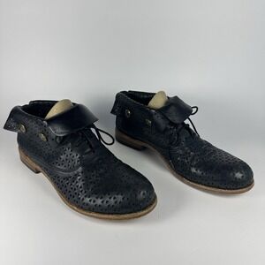 Patricia Nash Sabrina Perforated Leather Ankle Boots Black Women's 8.5